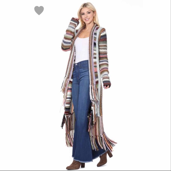 Laurel Multi Colored Long Cardigan - Picture 3 of 5